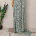 Sage Green Premium French 2Tone Chantilly Saree Lace Fabric, Approx. 5.5 Mtrs, Width 110 Cms, Made in France-D24070 Regal Fabrics