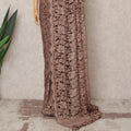 Rose Brown Premium French 2Tone Chantilly Saree Lace Fabric, Approx. 5.5 Mtrs, Width 110 Cms, Made in France-D24074 Regal Fabrics