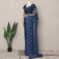 Navy Blue Premium French 2Tone Chantilly Saree Lace Fabric, Approx. 5.5 Mtrs, Width 110 Cms, Made in France-D24075 Regal Fabrics