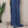 Navy Blue Premium French 2Tone Chantilly Saree Lace Fabric, Approx. 5.5 Mtrs, Width 110 Cms, Made in France-D24075 Regal Fabrics