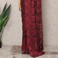 Wine Red Premium French Metallic Chantilly Saree Lace Fabric, Approx. 5.5 Mtrs, Width 110 Cms, Made in France-D24086 Regal Fabrics