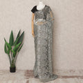 Steel Grey Premium French Metallic Chantilly Saree Lace Fabric, Approx. 5.5 Mtrs, Width 110 Cms, Made in France-D24087 Regal Fabrics