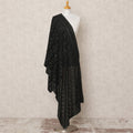 Black Synthetic Georgette Dupatta with Mirror Work, 210 x 80 Cms, Made in India-D24092