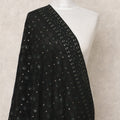 Black Synthetic Georgette Dupatta with Mirror Work, 210 x 80 Cms, Made in India-D24092