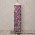 Plum Purple Floral Printed Blended Cotton Fabric with Pink & Black Detailing, 130 Cms Width, 3.0 Mtrs Length, Made in India-D24130 Regal Fabrics