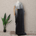 Grey to Black Ombre Premium Silk Satin Saree with Stone Work, 5.5 Mtrs Length, 110 Cms Width, Made in South Korea-D24289