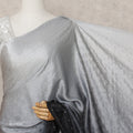 Grey to Black Ombre Premium Silk Satin Saree with Stone Work, 5.5 Mtrs Length, 110 Cms Width, Made in South Korea-D24289