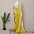 Ivory to Mustard Yellow Ombre Premium Silk Satin Saree with Stone Work, 5.5 Mtrs Length, 110 Cms Width, Made in South Korea-D24293