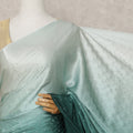 Mint to Bottle Green Ombre Premium Silk Satin Saree with Stone Work, 5.5 Mtrs Length, 110 Cms Width, Made in South Korea-D24294
