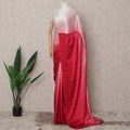 Blush to Scarlet Red Ombre Premium Silk Satin Saree with Stone Work, 5.5 Mtrs Length, 110 Cms Width, Made in South Korea-D24296