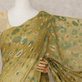 Olive Green Premium French Chiffon Saree with Metallic Lurex Abstract Work, 5.5 Mtrs Length, 110 Cms Width, Made in France-D24305