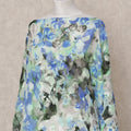 Blue Green Floral Somali Dirac Cotton Voile Fabric, 3.5 Mtrs, Width 150 Cms, Made in Italy-D24608