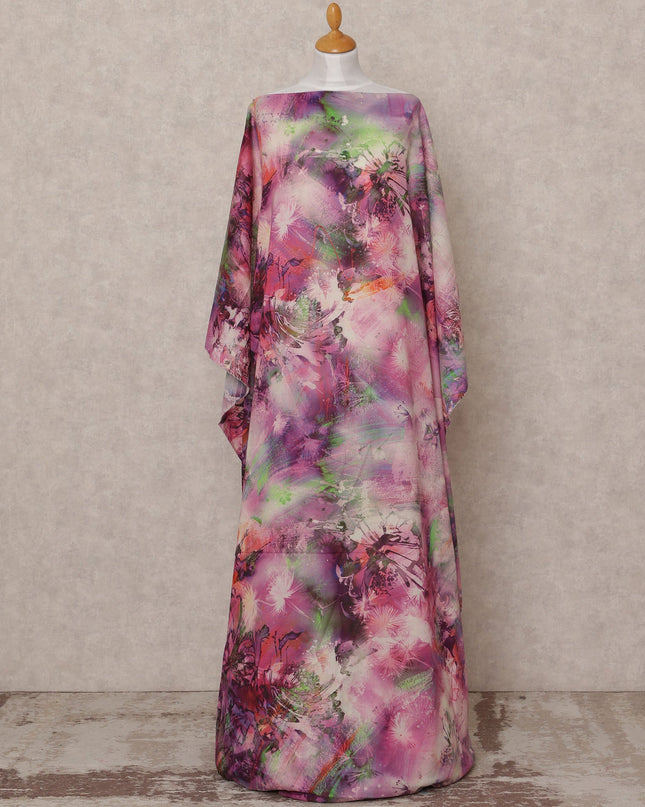 Purple Pink Multicolor Abstract Somali Dirac Cotton Voile Fabric, 3.5 Mtrs, Width 150 Cms, Made in India-D24614 Regal Fabrics