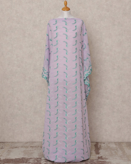 قماش ديراك صومالي مطرز باللون البنفسجي، 3.5 متر، عرض 140 سم، صنع في سويسرا - D24617