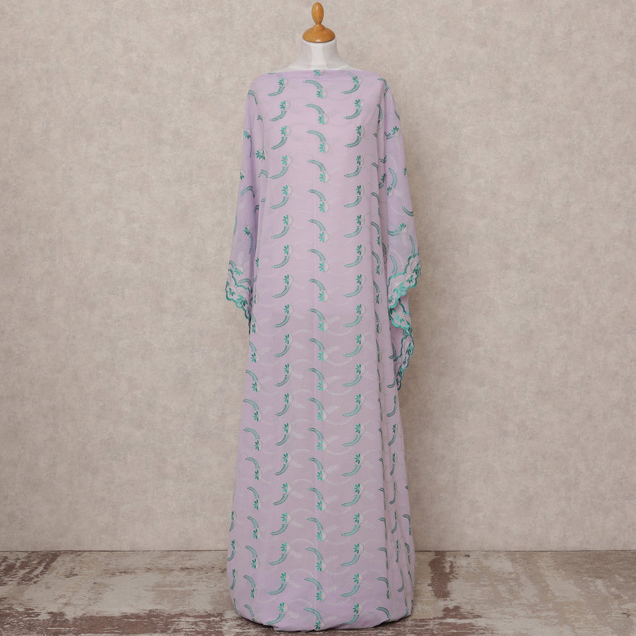 قماش ديراك صومالي مطرز باللون البنفسجي، 3.5 متر، عرض 140 سم، صنع في سويسرا - D24617