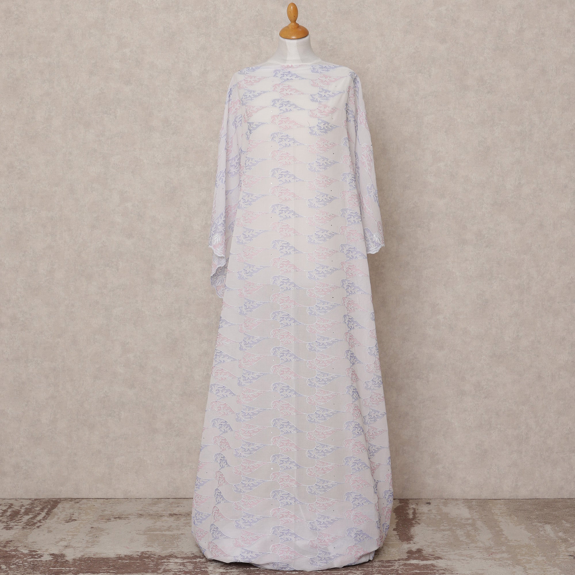 white christmas dresses White Pastel Patterned Somali Dirac Cotton Voile Fabric 3.5m Switzerland –  Regal Fabrics