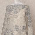 Beige Grey Patterned Somali Dirac Cotton Voile Fabric, 3.5 Mtrs, Width 150 Cms, Made in Italy-D24623