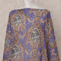 Royal Blue & Gold Traditional Somali Cotton Voile Dirac Fabric, 3.5 Mtrs, Width 150 Cms, Made in Italy-D24637 Regal Fabrics