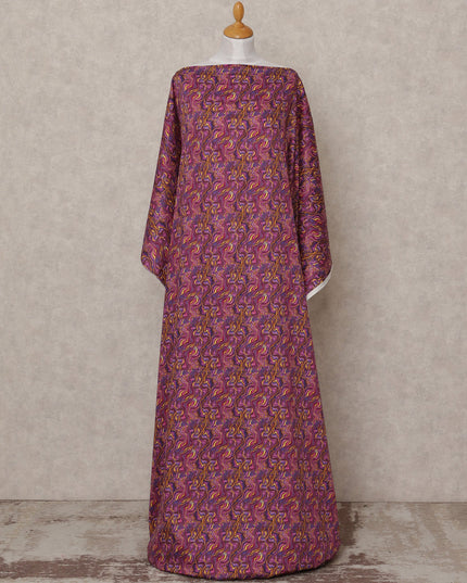 قماش ديراك تقليدي من القطن الصومالي بنمط دوامة أرجوانية وذهبية، 3.5 متر، عرض 150 سم، صنع في إيطاليا - D24644