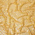 Golden Yellow Geometric Check Silk Chiffon Fabric with Metallic Lurex 110 Cms Width South Korea-D24985
