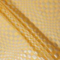 Golden Yellow Geometric Check Silk Chiffon Fabric with Metallic Lurex 110 Cms Width South Korea-D24985