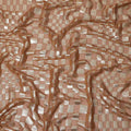 Copper Brown Geometric Check Silk Chiffon Fabric with Metallic Lurex 110 Cms Width South Korea-D24987