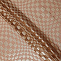 Copper Brown Geometric Check Silk Chiffon Fabric with Metallic Lurex 110 Cms Width South Korea-D24987