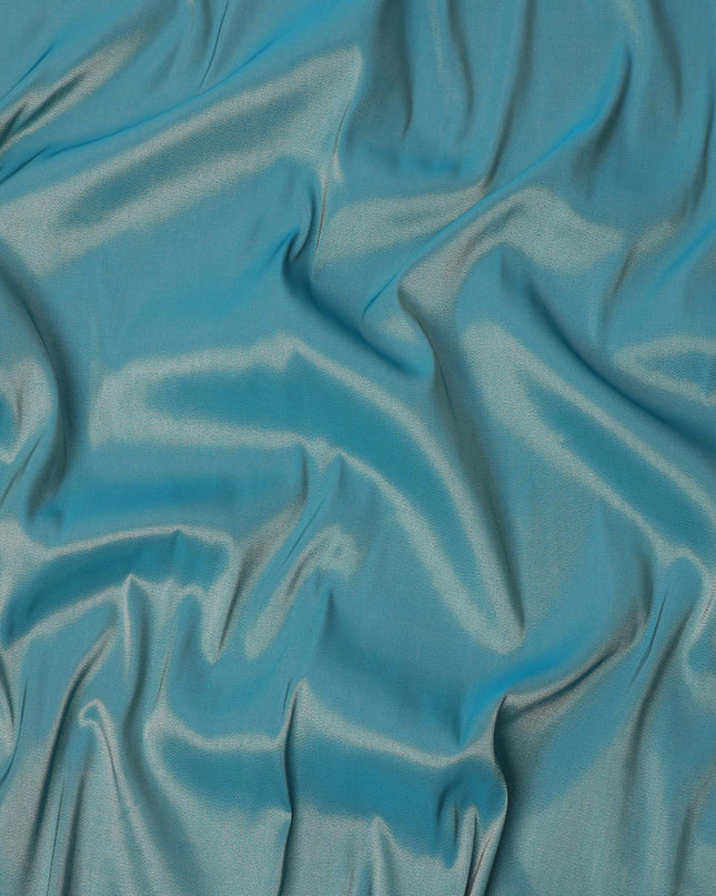 Turquoise Blue Solid Silk Lame Fabric 110 Cms Width South Korea-D24996