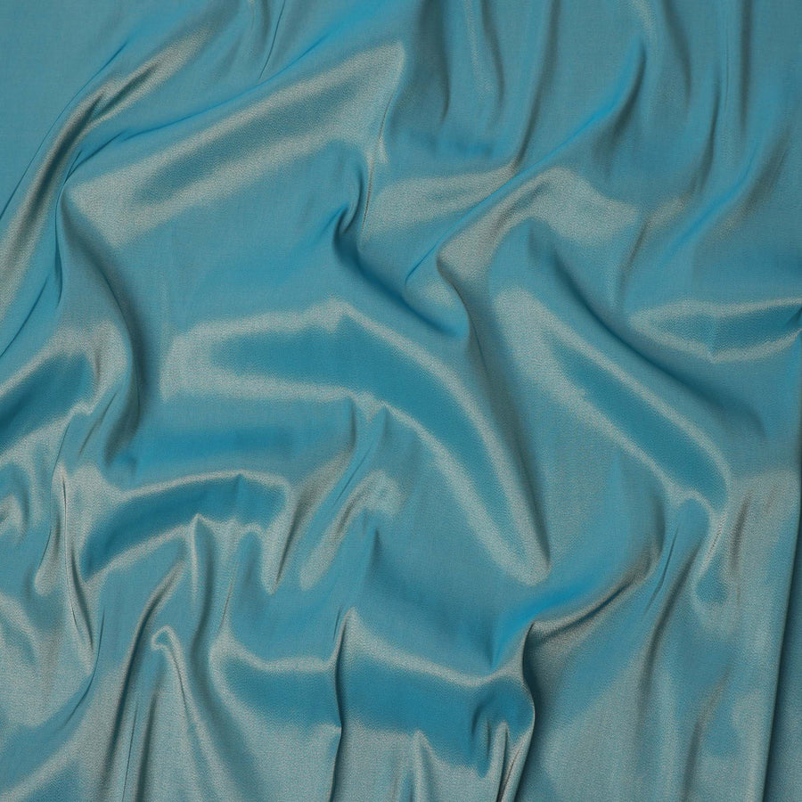 Turquoise Blue Solid Silk Lame Fabric 110 Cms Width South Korea-D24996