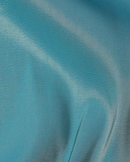 Turquoise Blue Solid Silk Lame Fabric 110 Cms Width South Korea-D24996