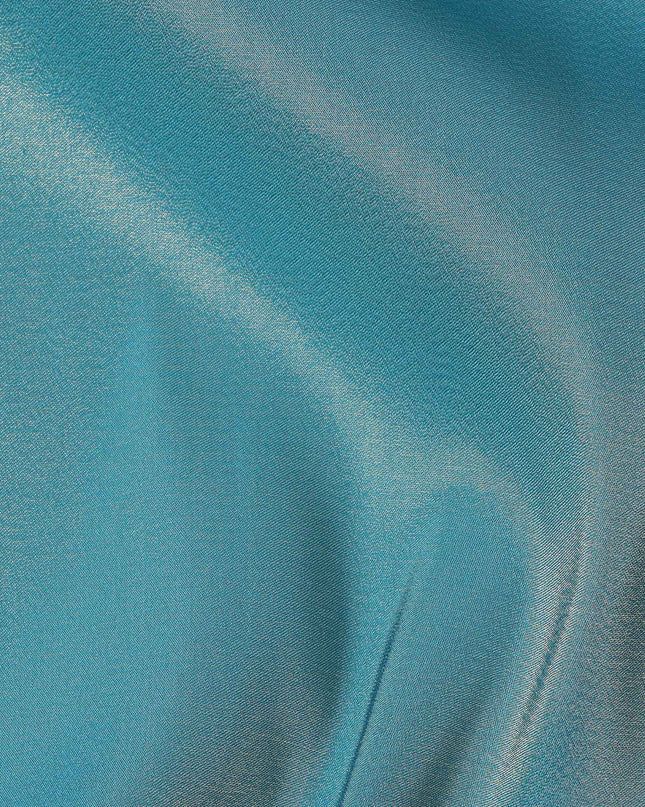 Turquoise Blue Solid Silk Lame Fabric 110 Cms Width South Korea-D24996