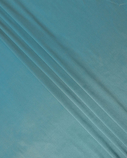 Turquoise Blue Solid Silk Lame Fabric 110 Cms Width South Korea-D24996