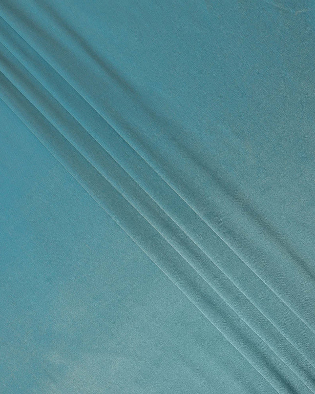 Turquoise Blue Solid Silk Lame Fabric 110 Cms Width South Korea-D24996