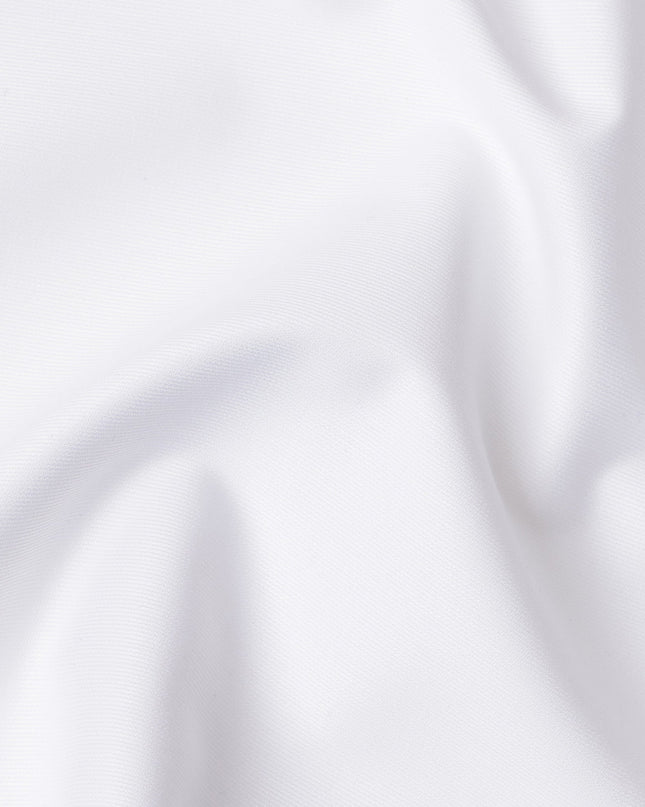White Premium Swiss 100% Cotton Shirting Fabric, Width 150 Cms, Made in Switzerland-D25031