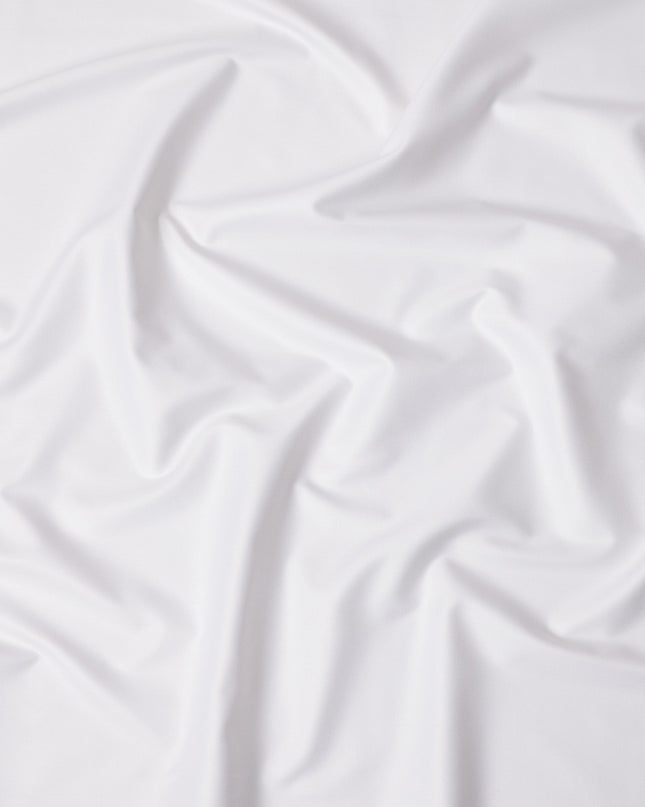 White Premium Swiss 100% Cotton Shirting Fabric, Width 150 Cms, Made in Switzerland-D25032 Regal Fabrics