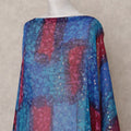 قماش ديراك شيفون حريري صومالي تقليدي أزرق أحمر بنفسجي مع لوركس معدني، 3.5 متر، عرض 140 سم، صنع في كوريا الجنوبية - D25034
