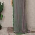 Green Lavender Premium Pure Silk Chiffon Saree with Stone Work, 5.5 Mtrs with 110 Cms Width, Imported from South Korea-D25441
