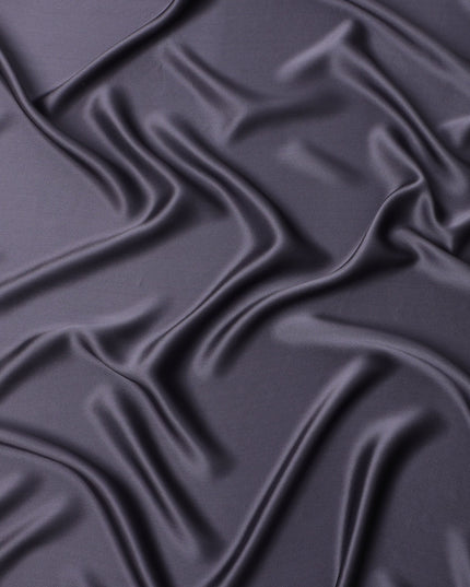 Charcoal Grey Premium Plain Pure Silk Satin Fabric, 110 Cms Width, Made in China-D26118