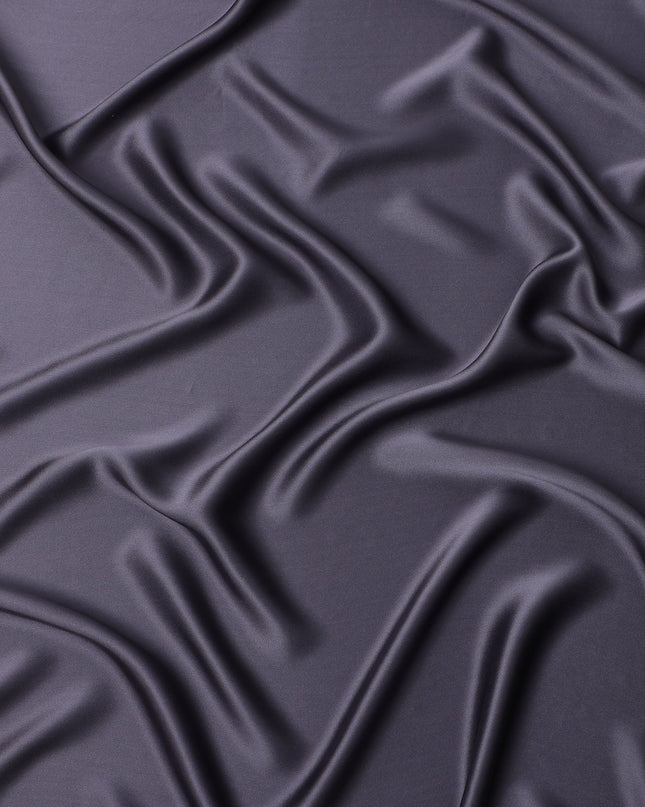 Charcoal Grey Premium Plain Pure Silk Satin Fabric, 110 Cms Width, Made in China-D26118