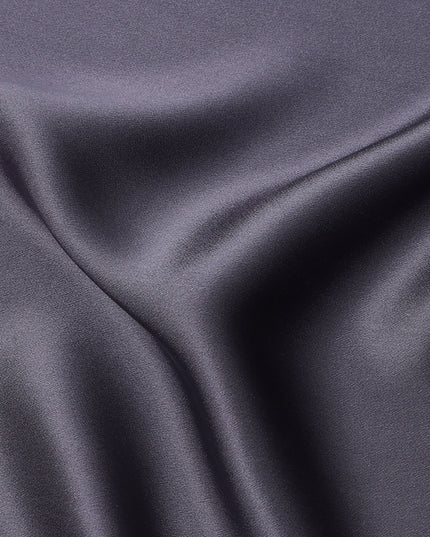 Charcoal Grey Premium Plain Pure Silk Satin Fabric, 110 Cms Width, Made in China-D26118