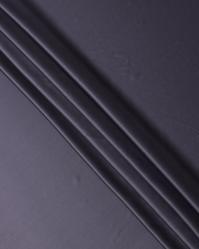 Charcoal Grey Premium Plain Pure Silk Satin Fabric, 110 Cms Width, Made in China-D26118