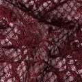 Wine Floral Embroidered Synthetic Lace Fabric 140 Cms From China-D27259
