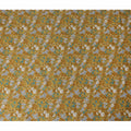 Mustard Brown Floral Printed Cotton Lawn Fabric All Over Vintage Wildflower Design Soft Dressmaking Material 4.0 Meters Length 110 Cms Width India-D27655