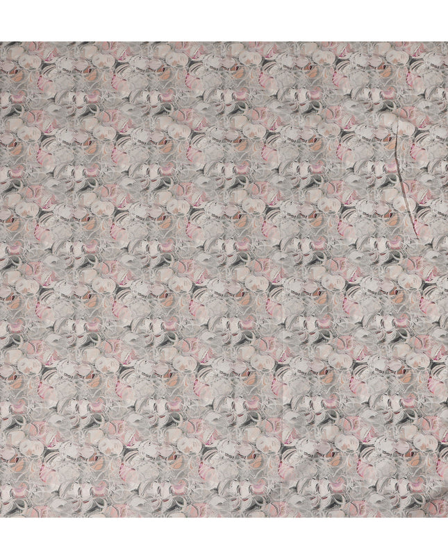 Light Grey Abstract Marble Printed Cotton Lawn Fabric All Over Swirl Pattern Soft Dressmaking Material 4.0 Meters Length 110 Cms Width India-D27658