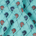 Turquoise Geometric Embroidered Premium Traditional Sudanese Thobe Pure Cotton Voile Fabric with Stone Work 4.5 Mtrs Piece 140 Cms Width Switzerland Origin-D28541 - Regal Fabrics