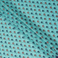 Turquoise Geometric Embroidered Premium Traditional Sudanese Thobe Pure Cotton Voile Fabric with Stone Work 4.5 Mtrs Piece 140 Cms Width Switzerland Origin-D28541 - Regal Fabrics