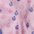 Baby Pink Geometric Embroidered Premium Traditional Sudanese Thobe Pure Cotton Voile Fabric with Stone Work 4.5 Mtrs Piece 140 Cms Width Switzerland Origin-D28543 - Regal Fabrics