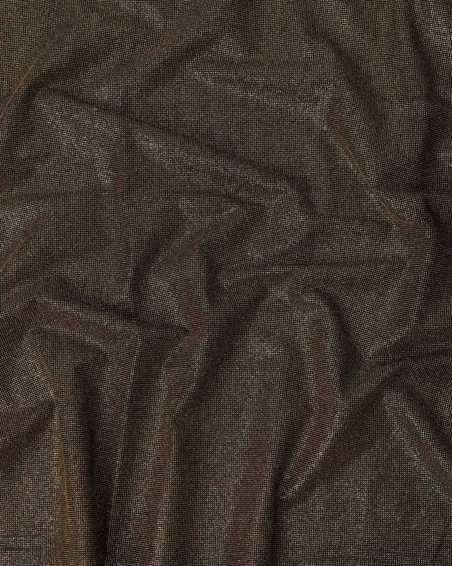 Brown Subtle Textured Glitter Premium Traditional Sudanese Thobe Pure Cotton Voile Fabric 4.5 Mtrs Piece 140 Cms Width Switzerland Origin-D28545