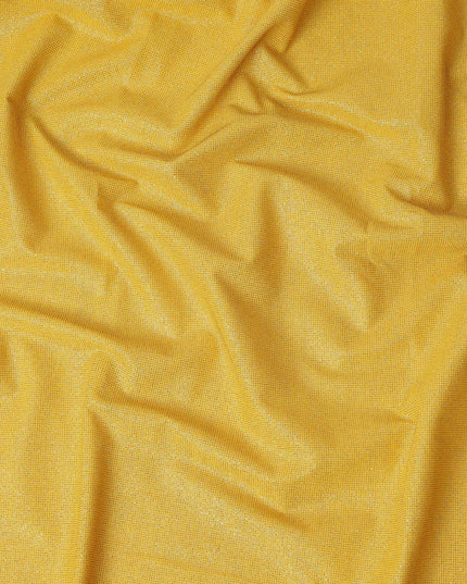 Mustard Yellow Subtle Textured Glitter Premium Traditional Sudanese Thobe Pure Cotton Voile Fabric 4.5 Mtrs Piece 140 Cms Width Switzerland Origin-D28546