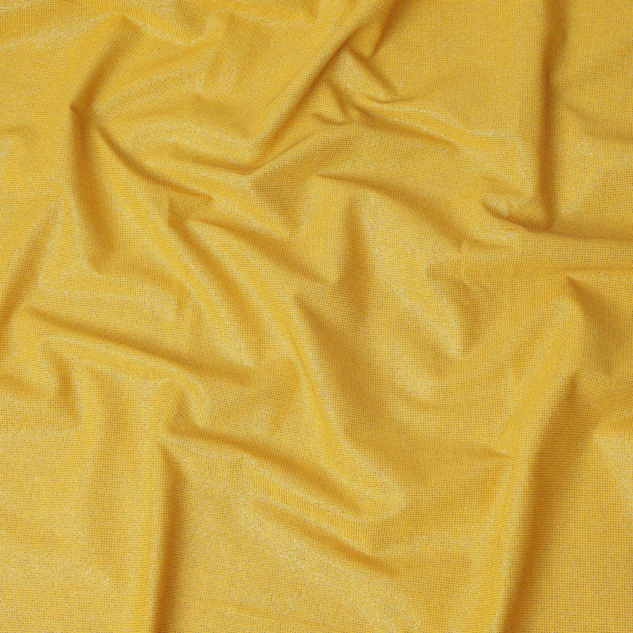 Mustard Yellow Subtle Textured Glitter Premium Traditional Sudanese Thobe Pure Cotton Voile Fabric 4.5 Mtrs Piece 140 Cms Width Switzerland Origin-D28546